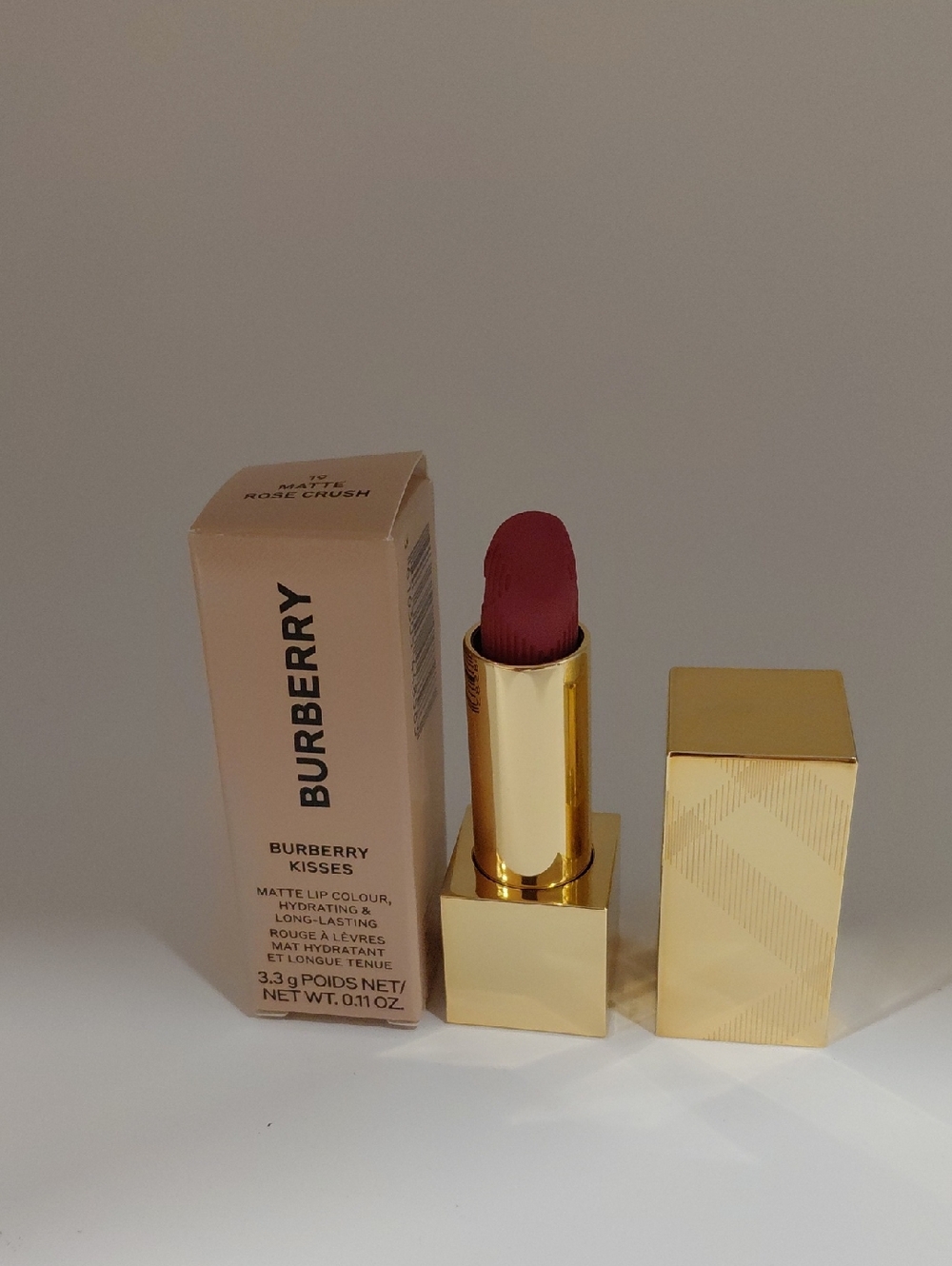 NIB! Burberry Kisses Matte Lipstick in Rose Crush #19